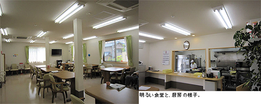 燦スマイル 中百舌鳥・シニア向け賃貸マンションの食堂と厨房の写真